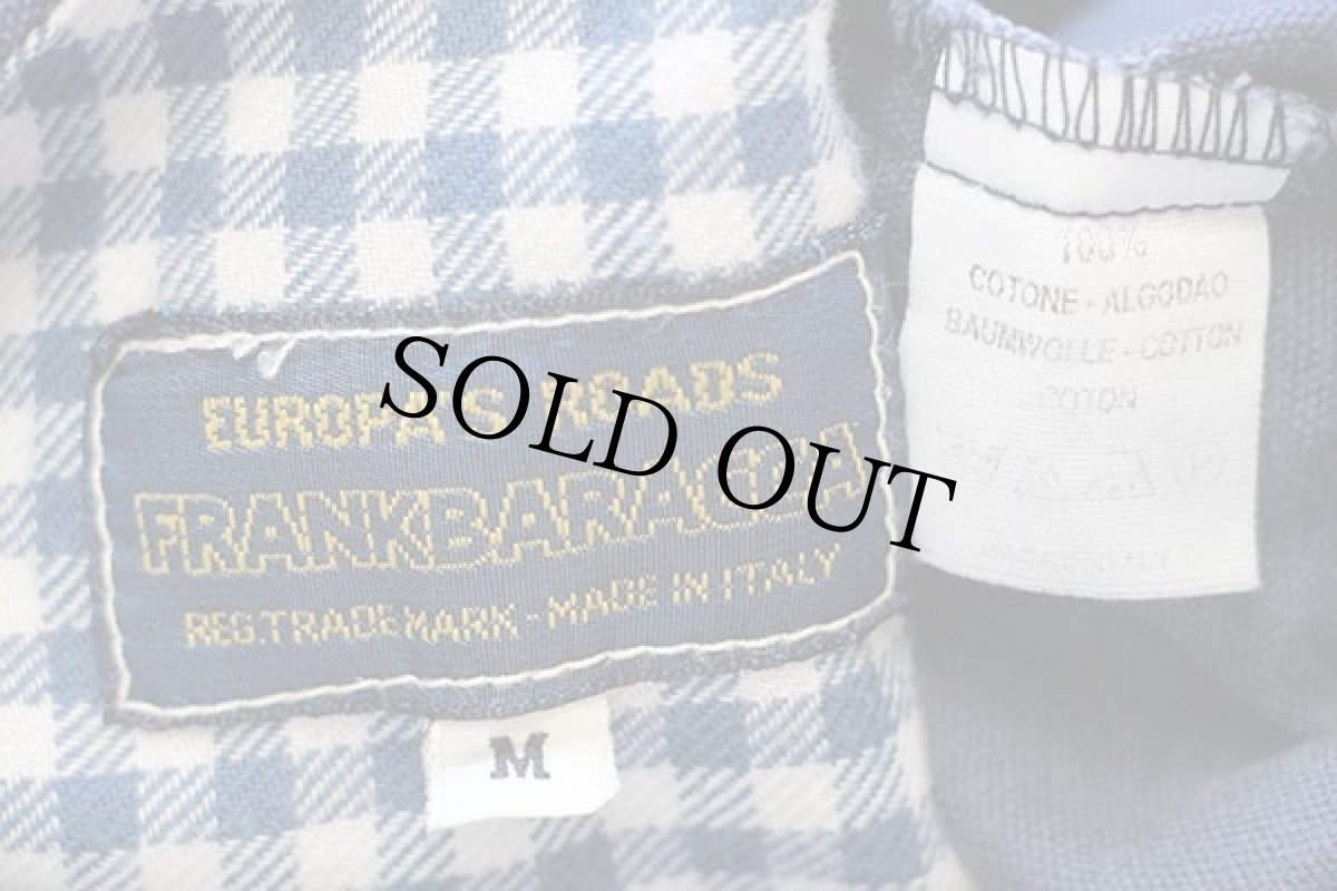 画像4: 90s イタリア製 FRANK BARACCA ギンガムチェック×無地 切り替え コットンシャツ (4)