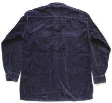 画像2: 90s イタリア製 Levi'sリーバイス コットン 太畝 コーデュロイシャツ 紺 L★ユーロ (2)