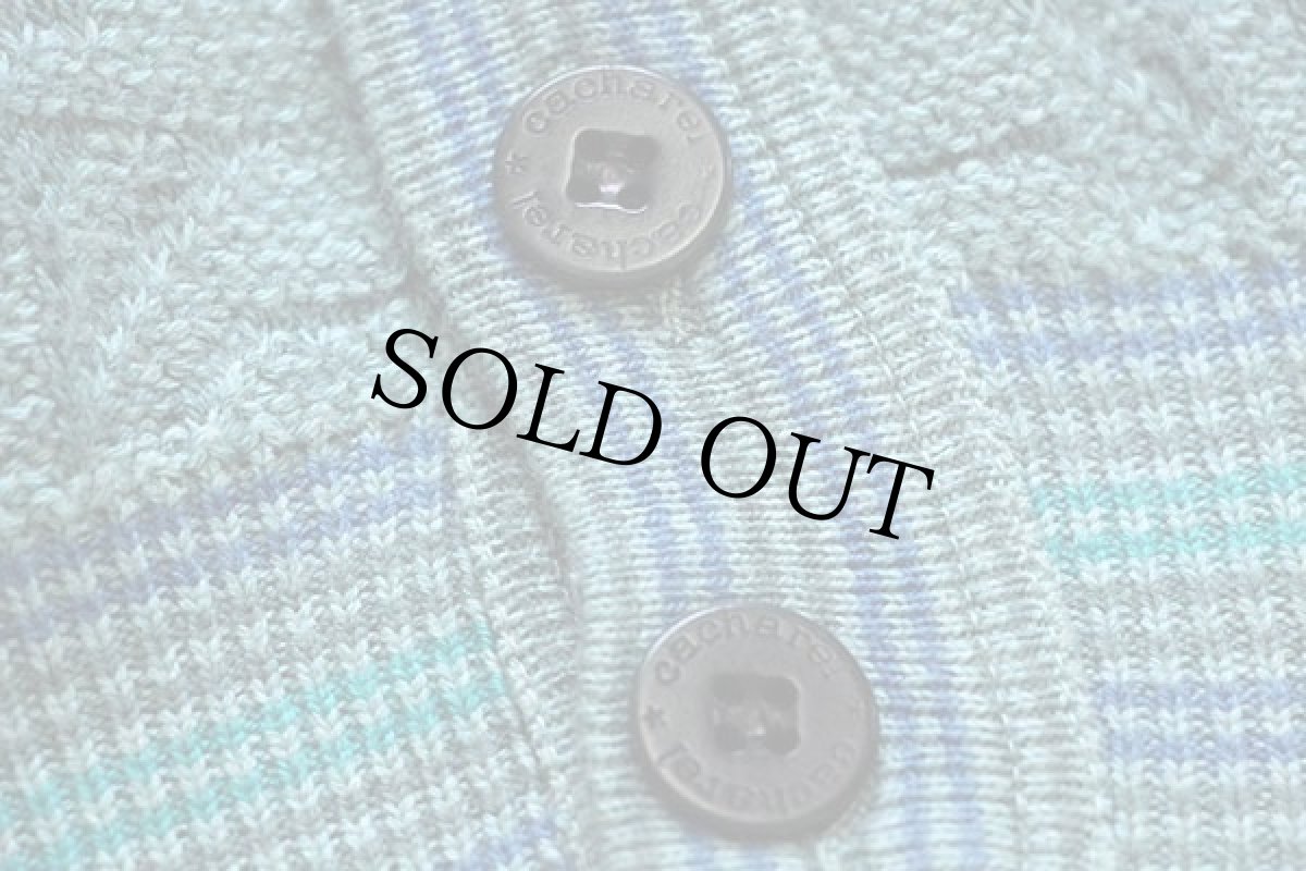 画像5: 90s イタリア製 cacharel 編み柄 コットン×アクリルニット カーディガン 50 (5)