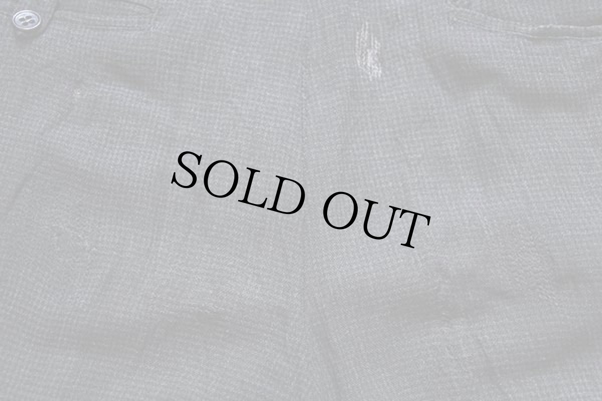 画像8: 50s UNKNOWN チェック スラックス レーヨンパンツ 黒×グレー w28 (8)