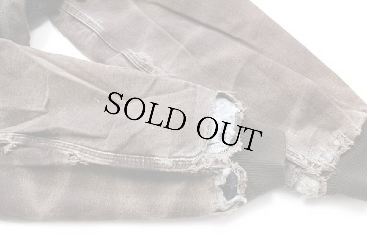 画像7: 00s メキシコ製 carharttカーハート フリースライナー ダック地 アクティブジャケット パーカー ボロ 焦げ茶 フェード XL (7)