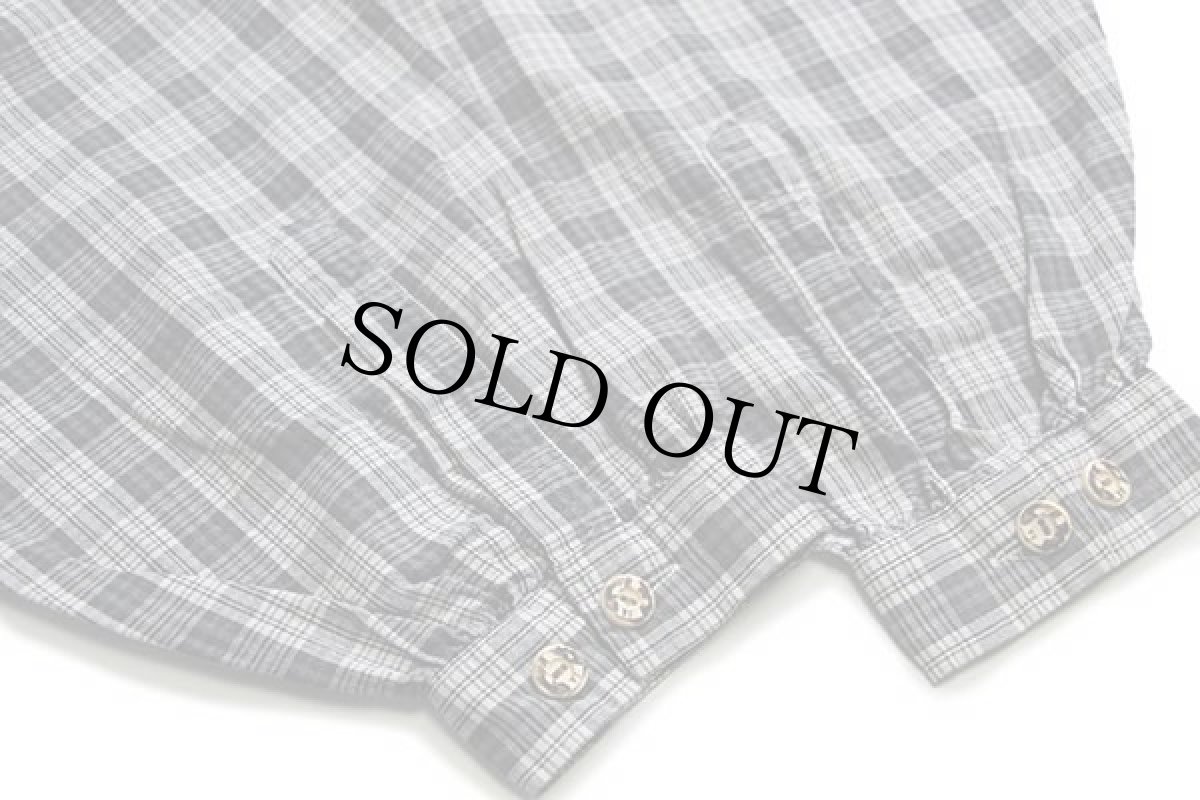 画像6: Distler チェック バンドカラー プルオーバー チロリアン コットンシャツ L (6)