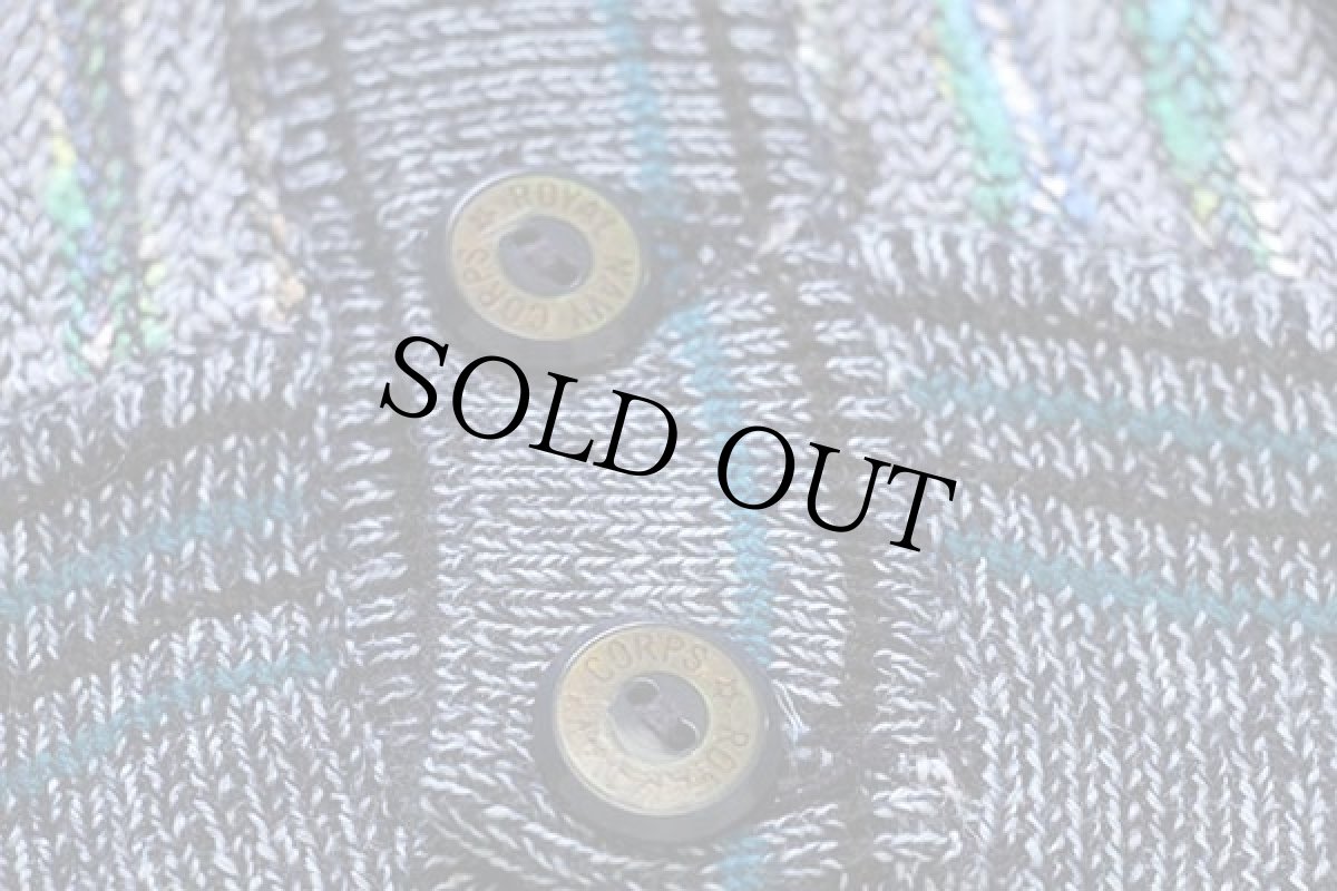 画像5: 90s イタリア製 ROYAL NAVY CORPS 編み柄 コットン×アクリルニット カーディガン 48 (5)