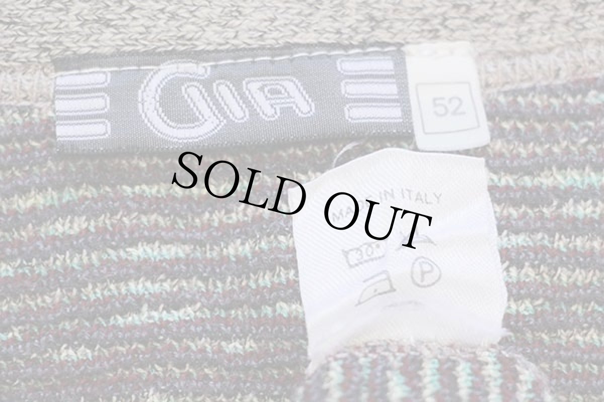 画像4: 90s イタリア製 GIA 総柄 ジャガード コットン×アクリルニット カーディガン 52 (4)