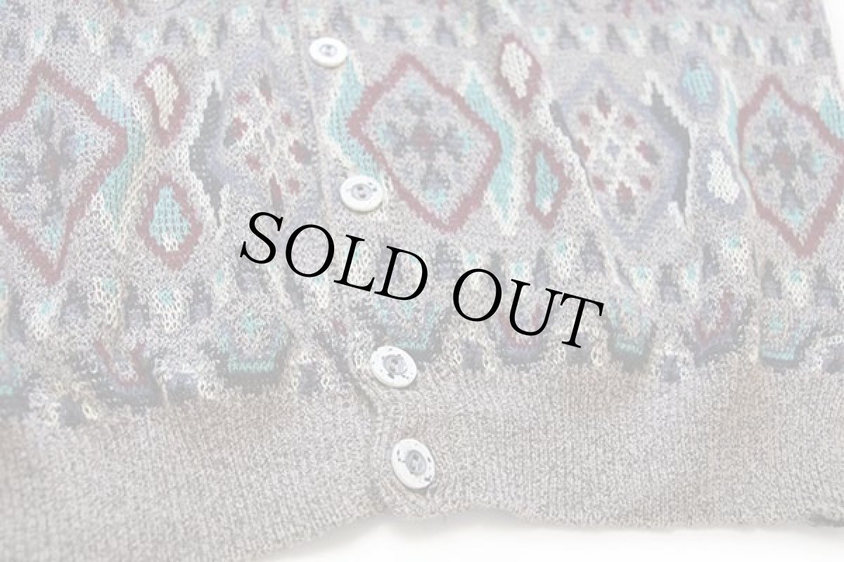 画像5: 90s イタリア製 GIA 総柄 ジャガード コットン×アクリルニット カーディガン 52 (5)