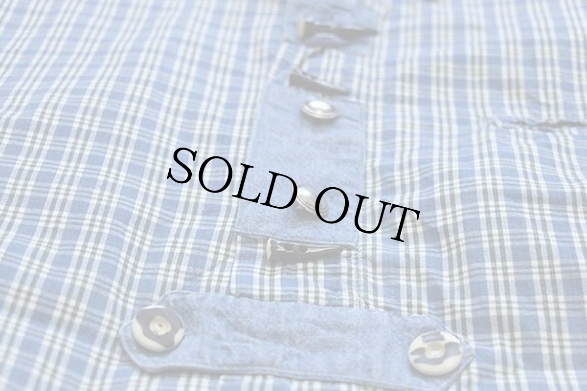 画像5: GENIUS Country house style チェック チロリアン コットンシャツ 41/42 (5)