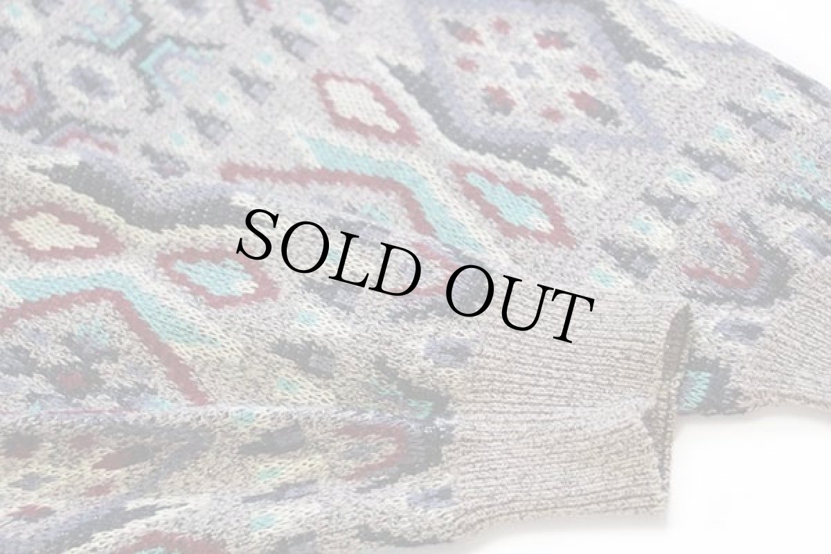 画像6: 90s イタリア製 GIA 総柄 ジャガード コットン×アクリルニット カーディガン 52 (6)