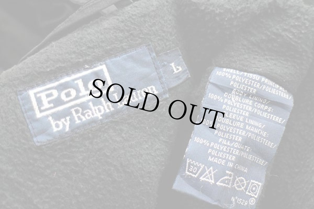 画像4: 00s ポロ ラルフローレン ワンポイント フリースライナー 中綿入り ポリエステルジャケット 黒 L (4)