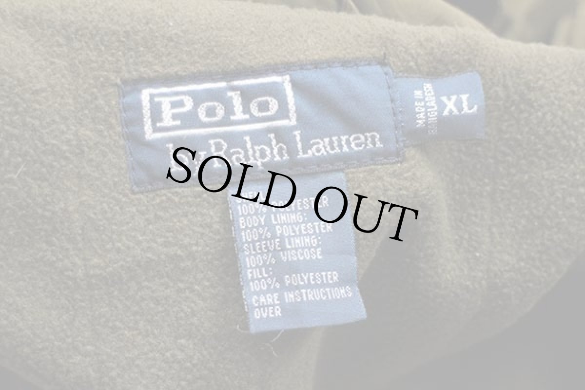 画像4: 00s ポロ ラルフローレン ワンポイント フリースライナー 中綿入り ポリエステルジャケット ブラウン XL (4)