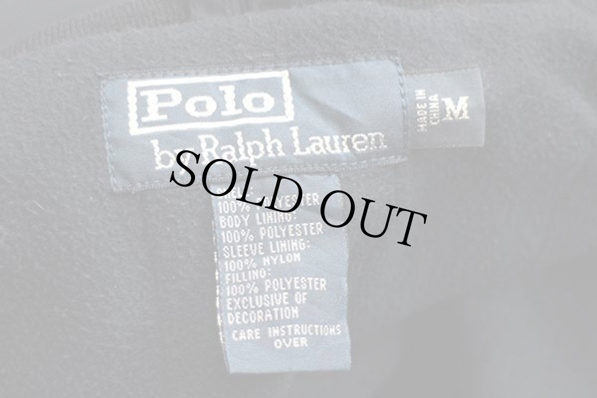 画像4: 00s ポロ ラルフローレン ワンポイント フリースライナー 中綿入り ポリエステルジャケット 紺 M (4)