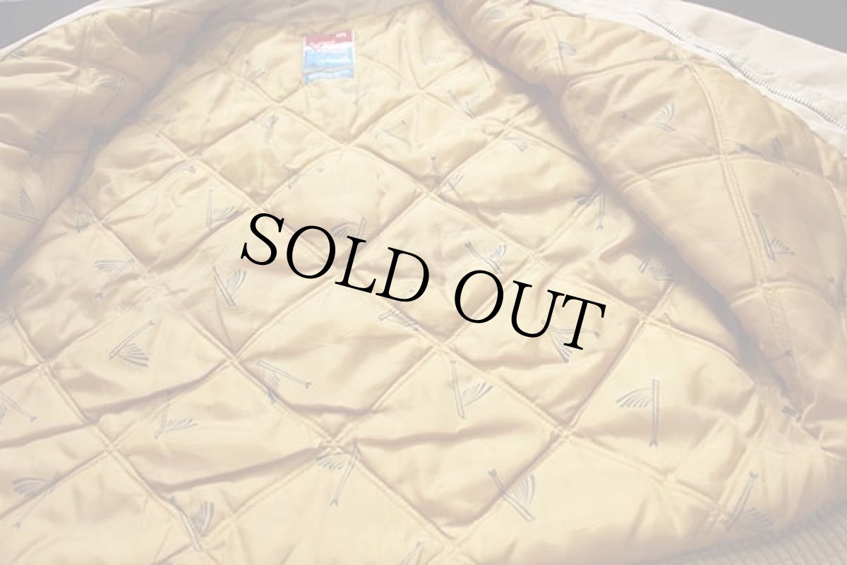 画像6: 80s Catalina Varsity トビウオ総柄 キルティングライナー ダービージャケット カーキ 42LONG (6)