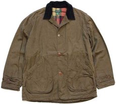 画像1: 90s J.CREW チェック ネルライナー コットンポプリン フィールドコート ブラウン L★ジャケット (1)