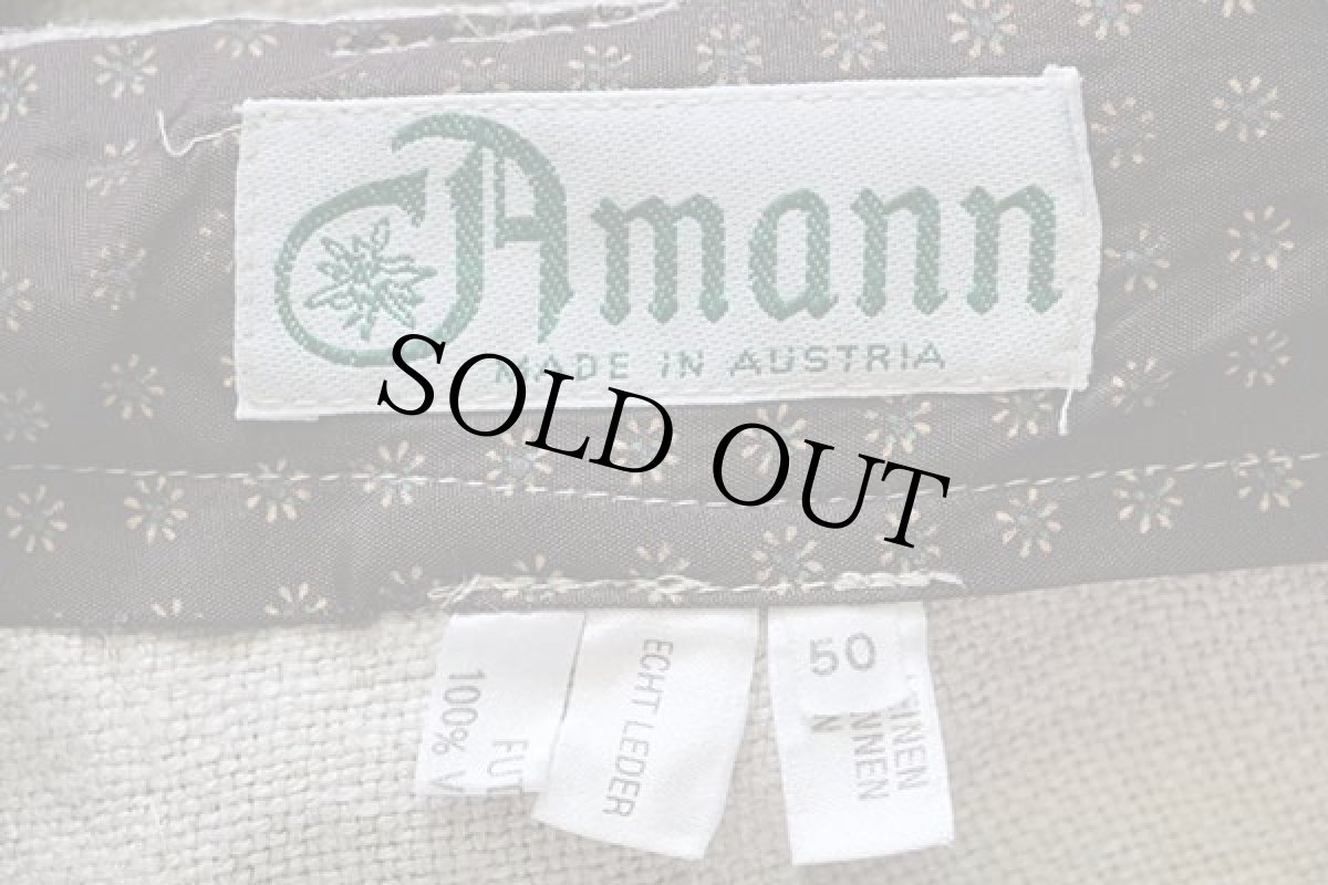 画像6: オーストリア製 Amann 鹿角ボタン スリータック チロリアン リネンパンツ サスペンダー付き グレーベージュ 50 (6)