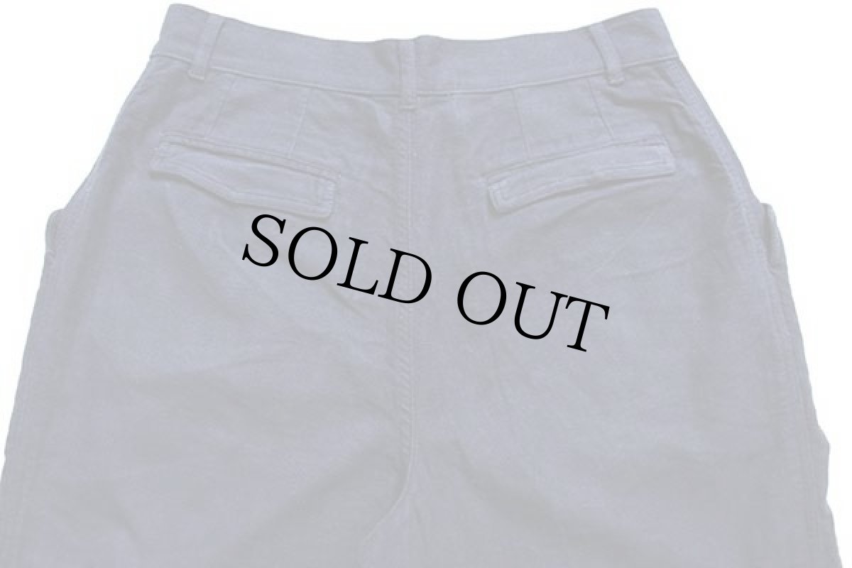 画像5: 90s イタリア製 SISLEY ワンタック スラックス コットン モールスキンパンツ カスタム 紺 w32 (5)