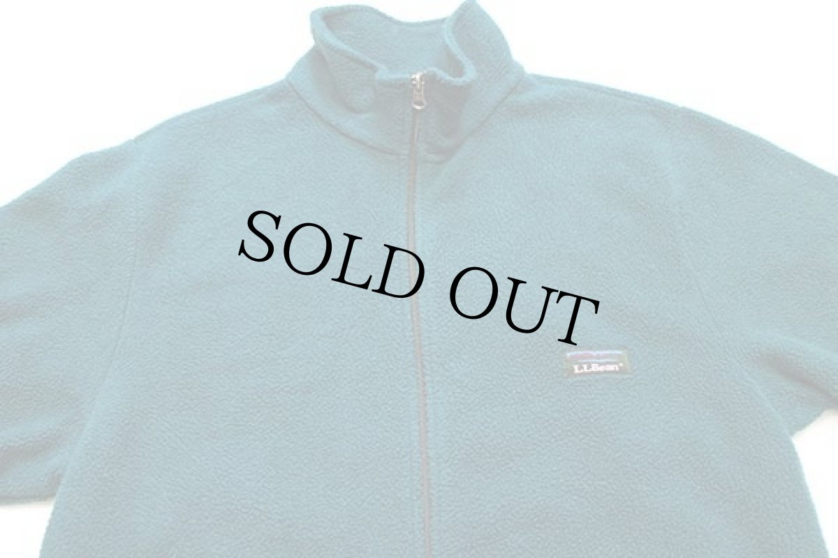 画像3: 90s USA製 L.L.Bean フリースジャケット 青緑 M (3)