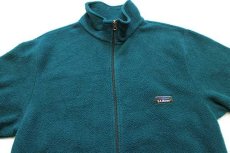 画像3: 90s USA製 L.L.Bean フリースジャケット 青緑 M (3)