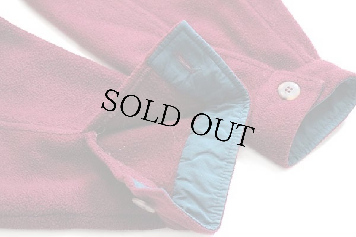 画像6: 90s USA製 Columbiaコロンビア フリース シャツジャケット バーガンディ L (6)