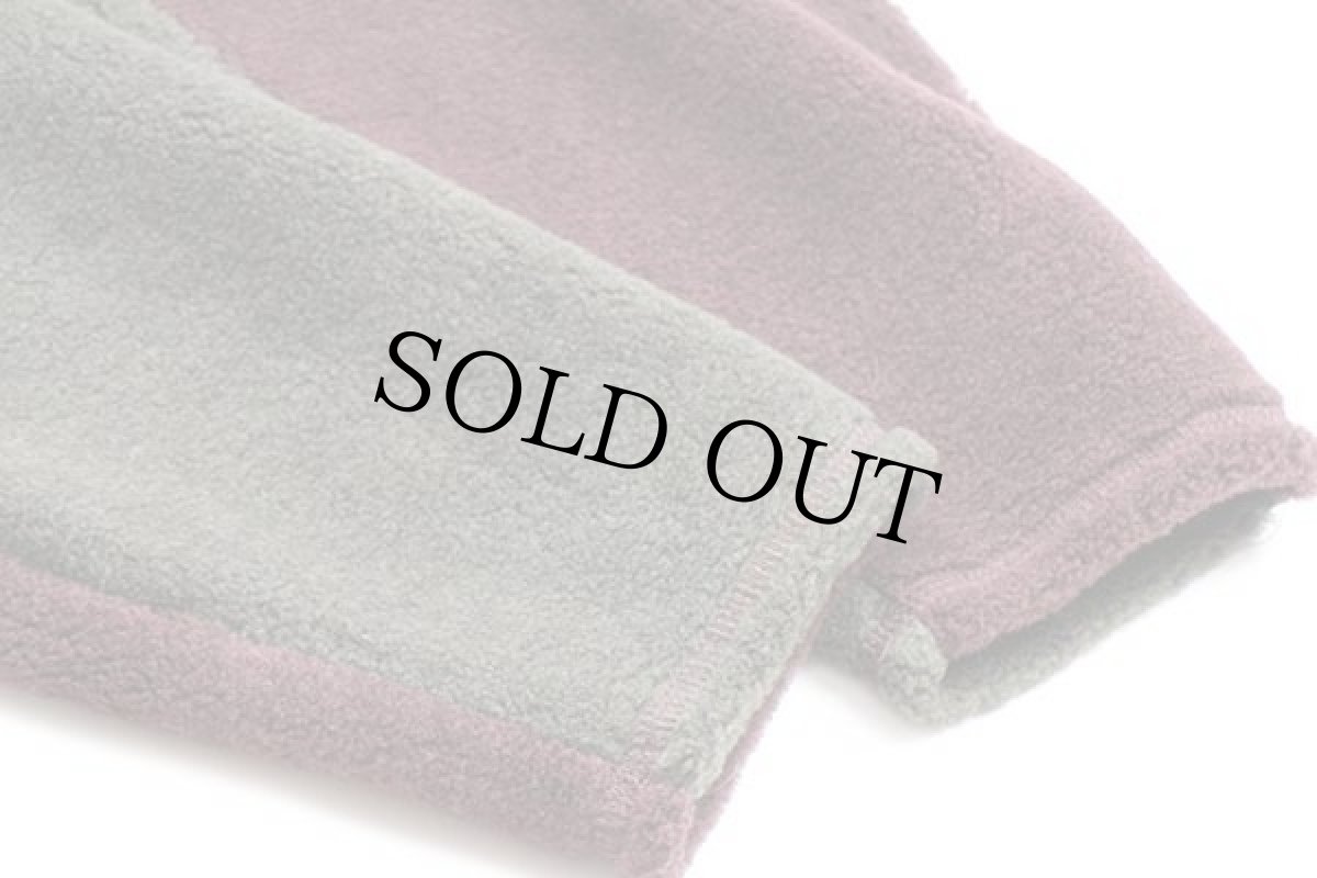 画像6: 90s EMS ツートン 切り替え フリース スウェット 小豆色 L (6)