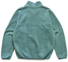 画像2: 90s L.L.Bean 筆記体ロゴ刺繍 プルオーバー フリース グリーン★05 (2)