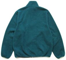 画像2: 90s USA製 L.L.Bean フリースジャケット 青緑 M (2)