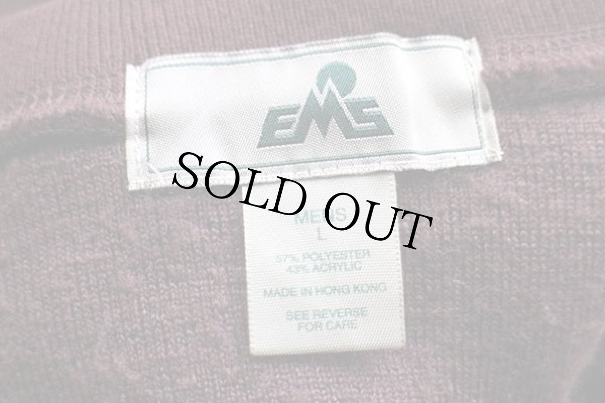 画像4: 90s EMS ツートン 切り替え フリース スウェット 小豆色 L (4)