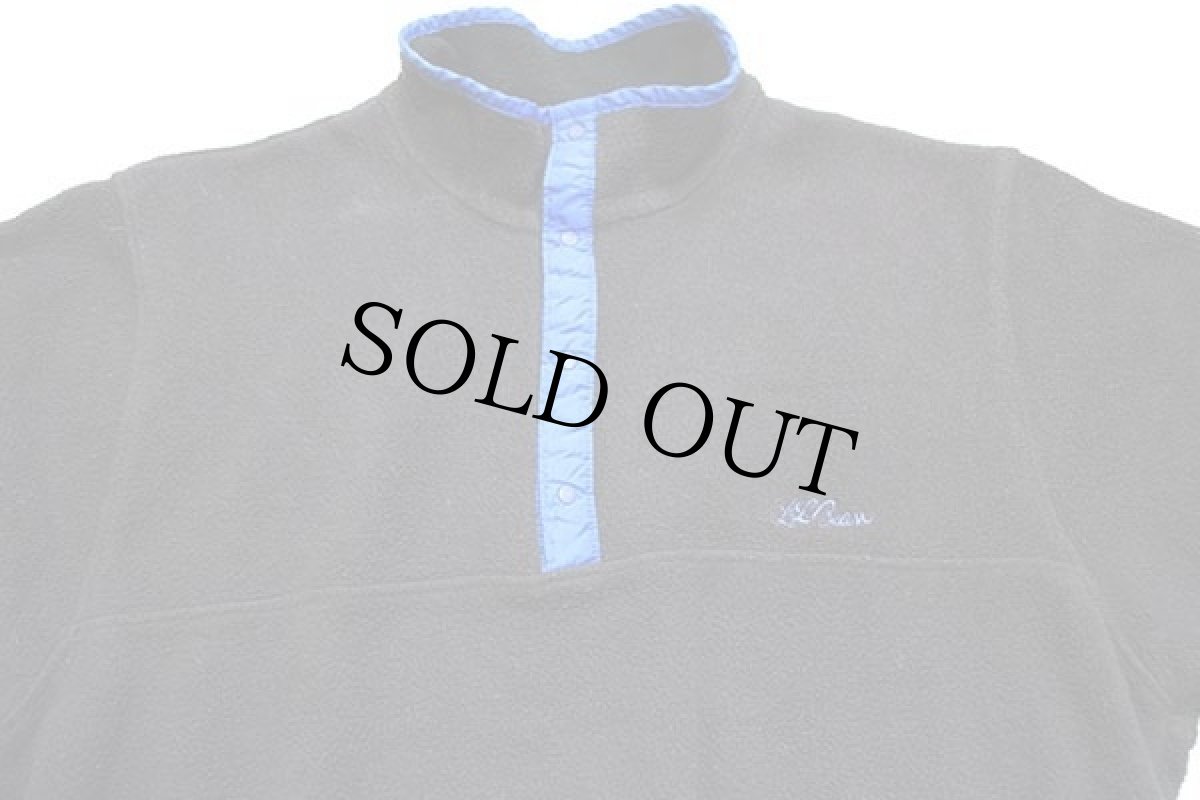 画像3: 90s L.L.Bean 筆記体ロゴ刺繍 プルオーバー フリース 黒 (3)