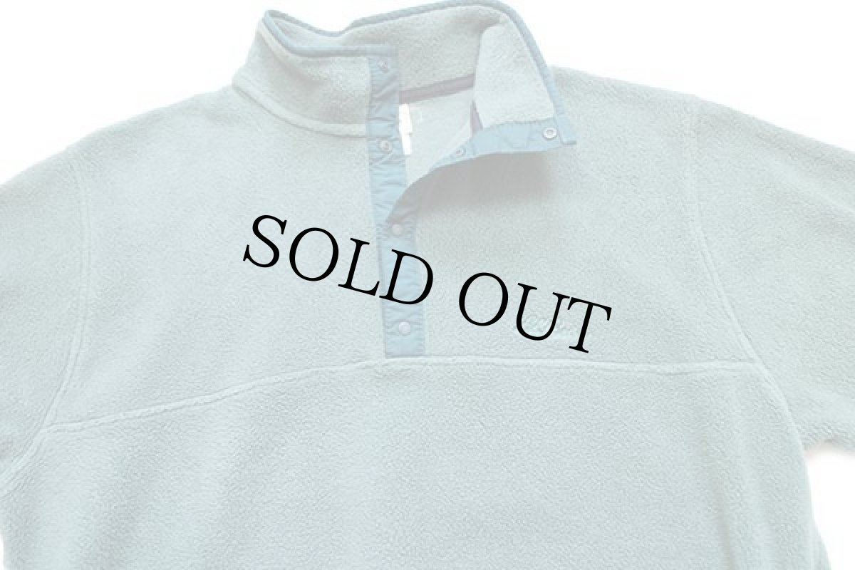 画像3: 90s L.L.Bean 筆記体ロゴ刺繍 プルオーバー フリース グリーン★05 (3)