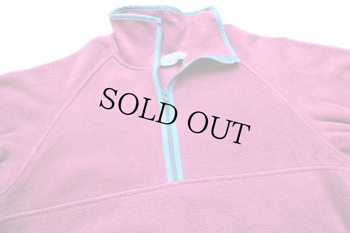 画像3: 80s USA製 TETON Woolrichウールリッチ ハイネック ハーフジップ プルオーバー フリース 赤紫×青 L (3)