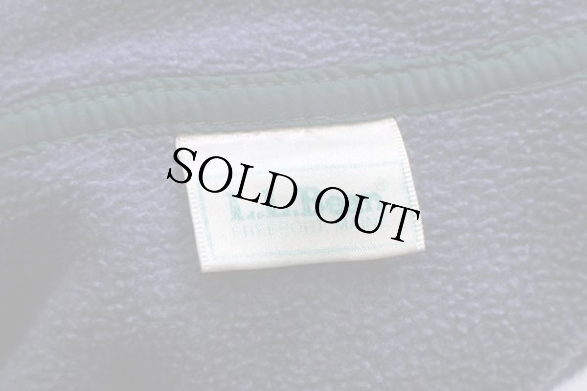 画像4: 90s L.L.Bean 筆記体ロゴ刺繍 プルオーバー フリース ネイビーグレー★07 (4)