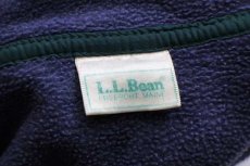 画像4: 90s L.L.Bean 筆記体ロゴ刺繍 プルオーバー フリース ネイビーグレー★07 (4)