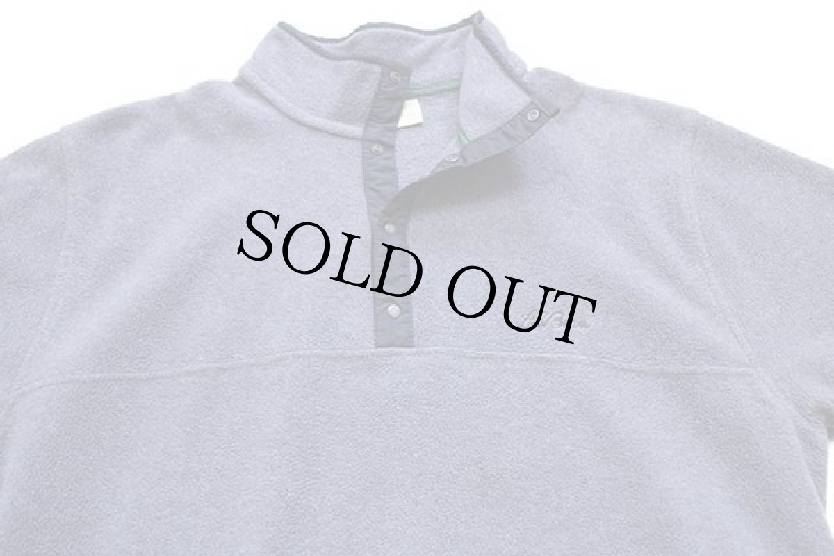 画像3: 90s L.L.Bean 筆記体ロゴ刺繍 プルオーバー フリース ネイビーグレー★07 (3)