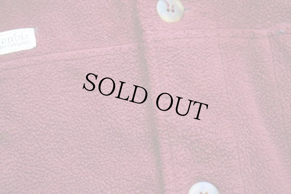 画像7: 90s USA製 Columbiaコロンビア フリース シャツジャケット バーガンディ L (7)