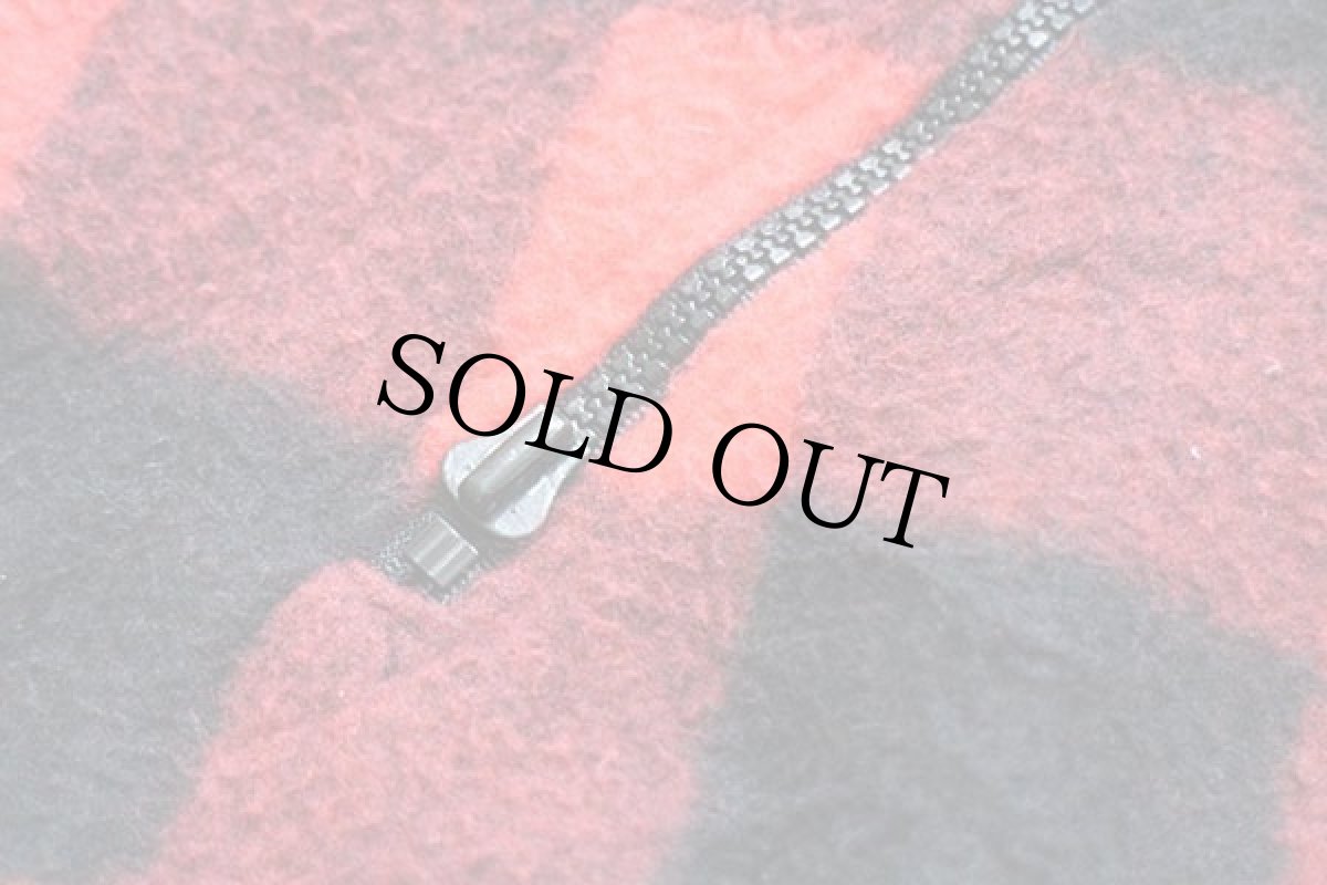 画像5: 90s USA製 Columbiaコロンビア Radial Sleeve バッファローチェック ライナー フリースジャケット 赤×黒 L (5)