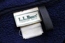 画像4: 90s L.L.Bean ハーフジップ プルオーバー フリース 紺 L (4)