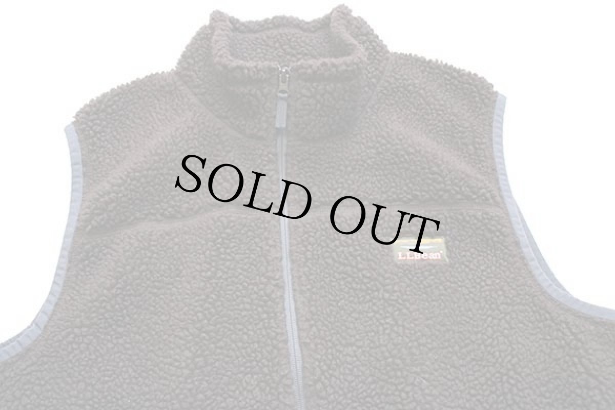 画像3: L.L.Bean マウンテン パイル フリースベスト チョコレート XL-R (3)