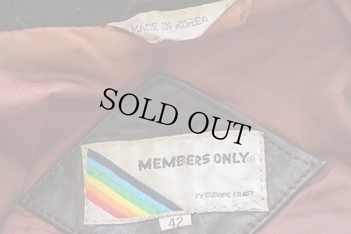 画像4: 80s MEMBERS ONLYメンバーズオンリー スタンドカラー シングルライダース レザージャケット 焦げ赤茶 42 (4)