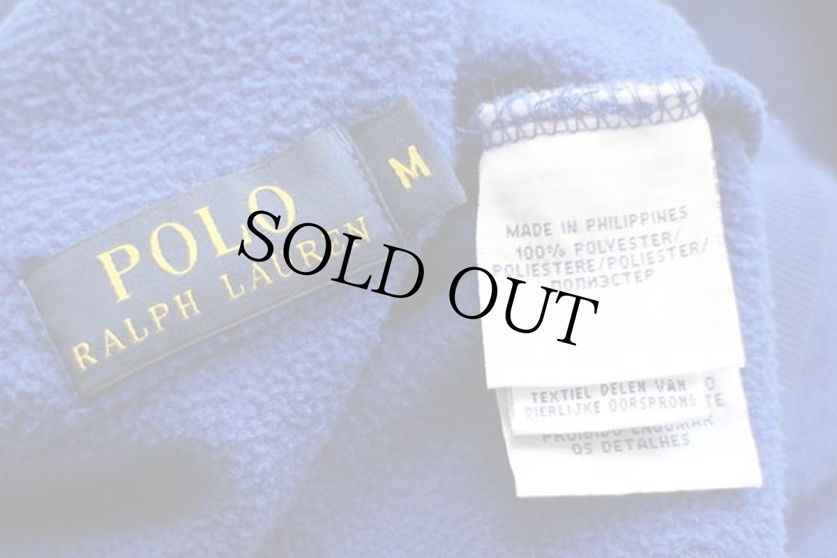 画像4: ポロ ラルフローレン ハーフジップ プルオーバー フリース 青×緑 M (4)