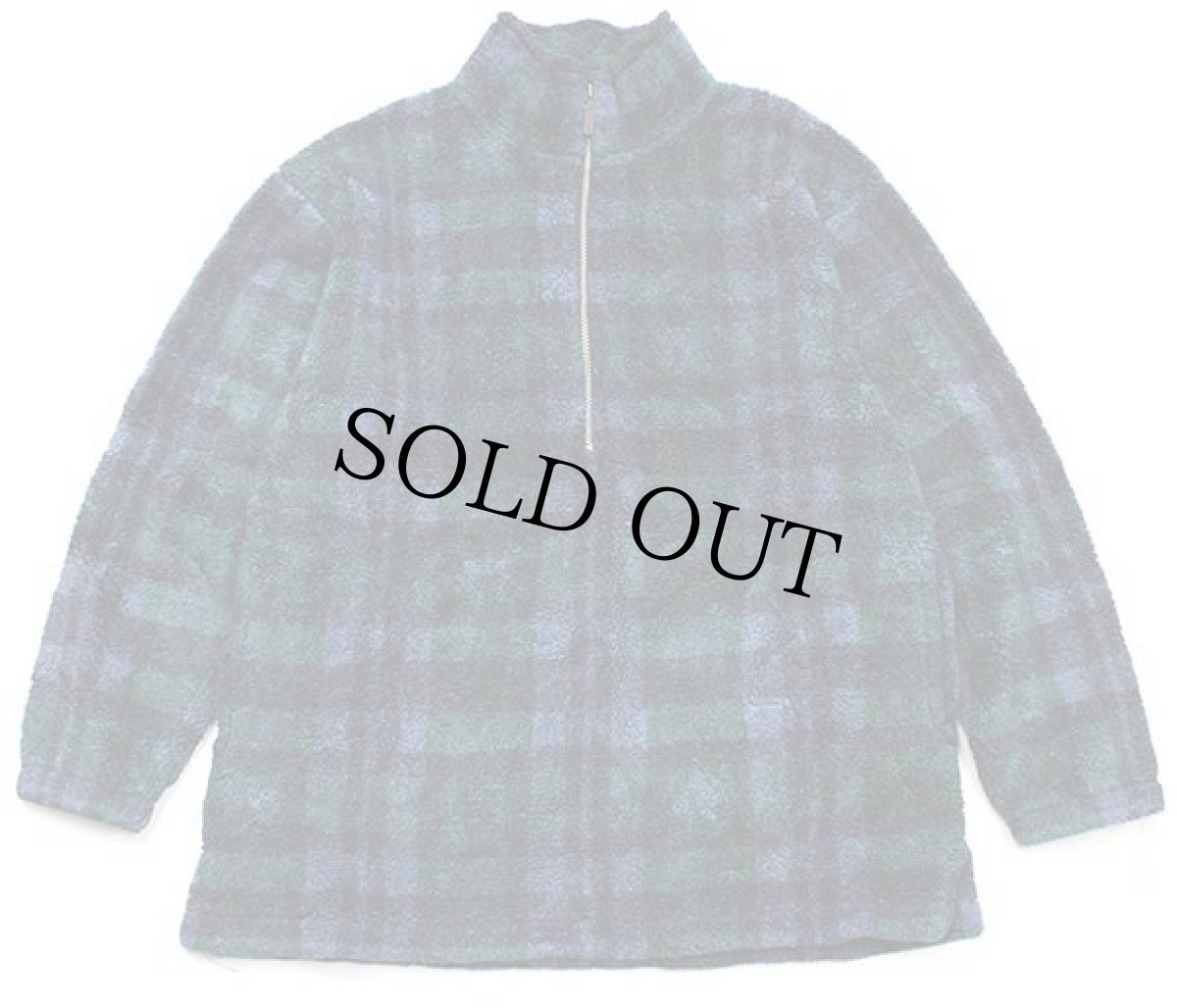 画像1: 90s USA製 ALPS タータンチェック ハーフジップ プルオーバー パイル フリース W-M (1)