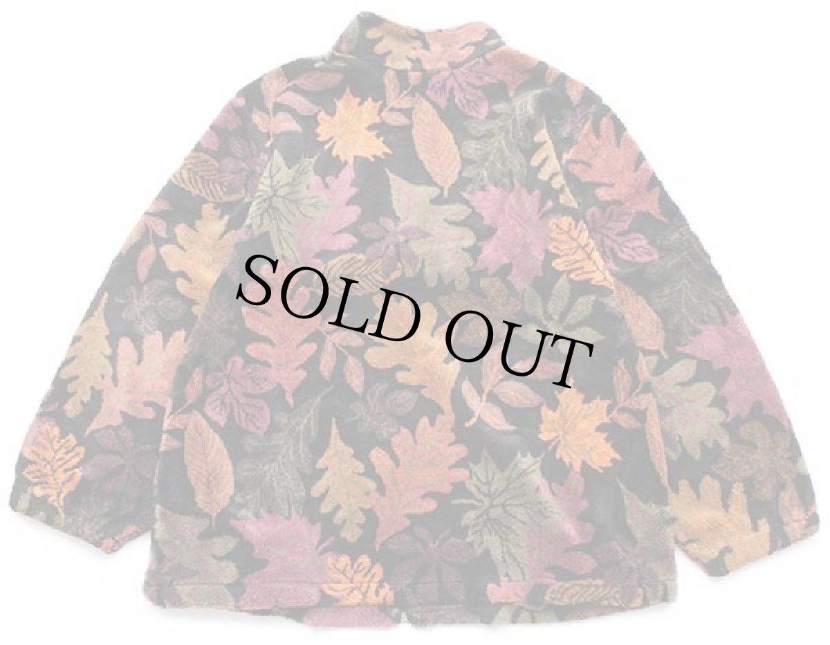 画像2: 90s カナダ製 Tradition Country Collection カエデ リーフ 総柄 パイル フリースジャケット XL (2)