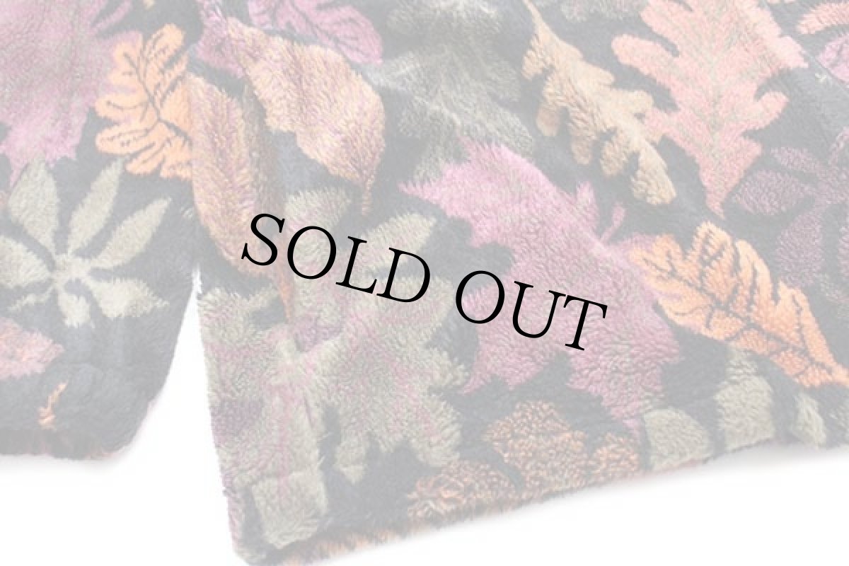 画像6: 90s カナダ製 Tradition Country Collection カエデ リーフ 総柄 パイル フリースジャケット XL (6)