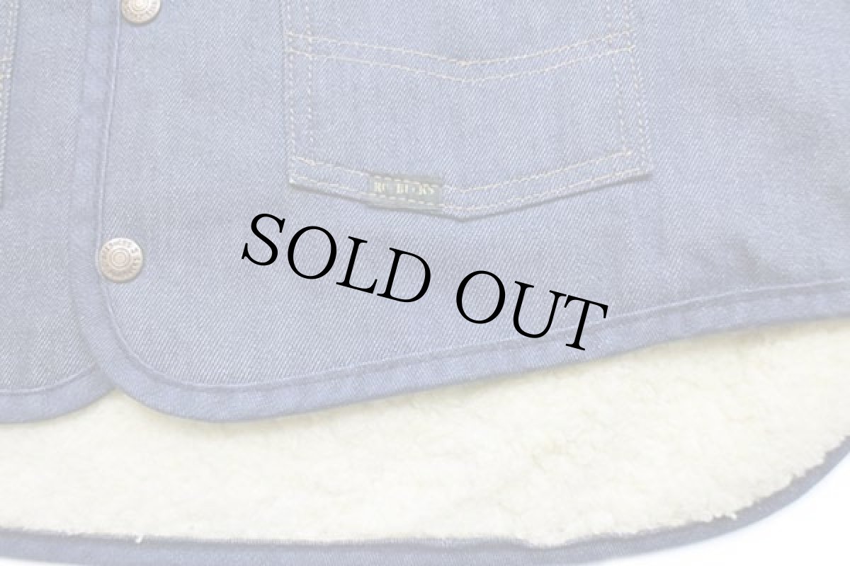 画像6: 70s Sears ROEBUCKS ボアライナー バットダイ デニムベスト L (6)