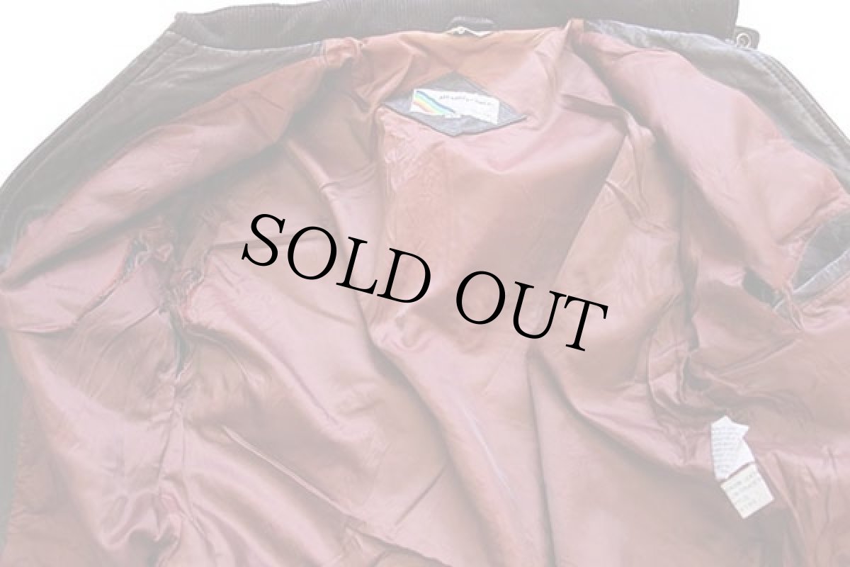 画像7: 80s MEMBERS ONLYメンバーズオンリー スタンドカラー シングルライダース レザージャケット 焦げ赤茶 42 (7)