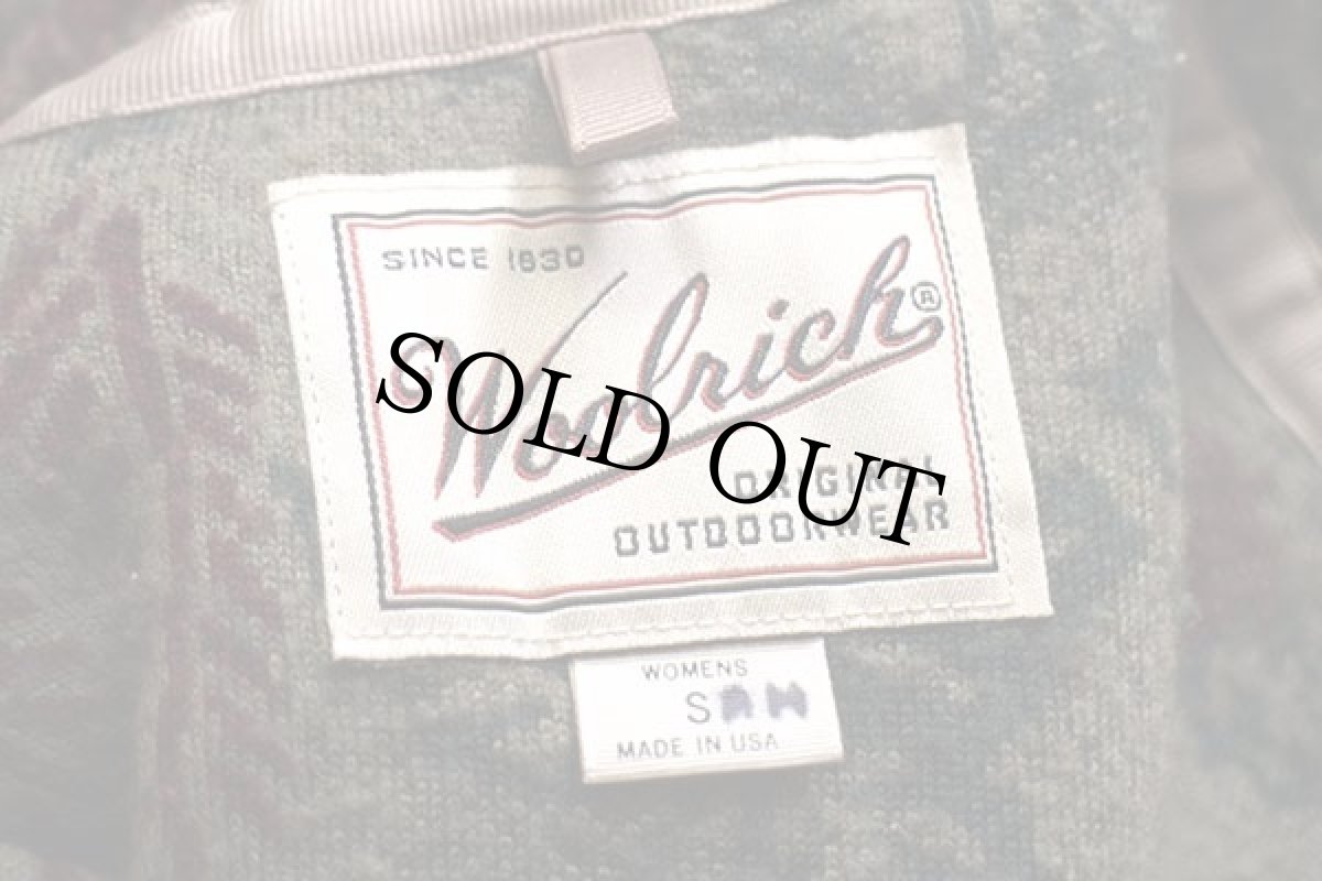 画像4: 90s USA製 Woolrichウールリッチ フラワー リーフ 総柄 パイル フリース ジップパーカー S (4)