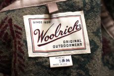 画像4: 90s USA製 Woolrichウールリッチ フラワー リーフ 総柄 パイル フリース ジップパーカー S (4)