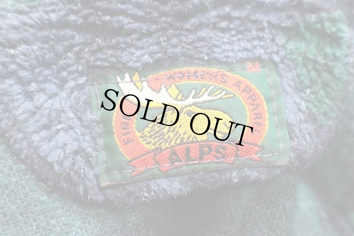 画像4: 90s USA製 ALPS タータンチェック ハーフジップ プルオーバー パイル フリース W-M (4)