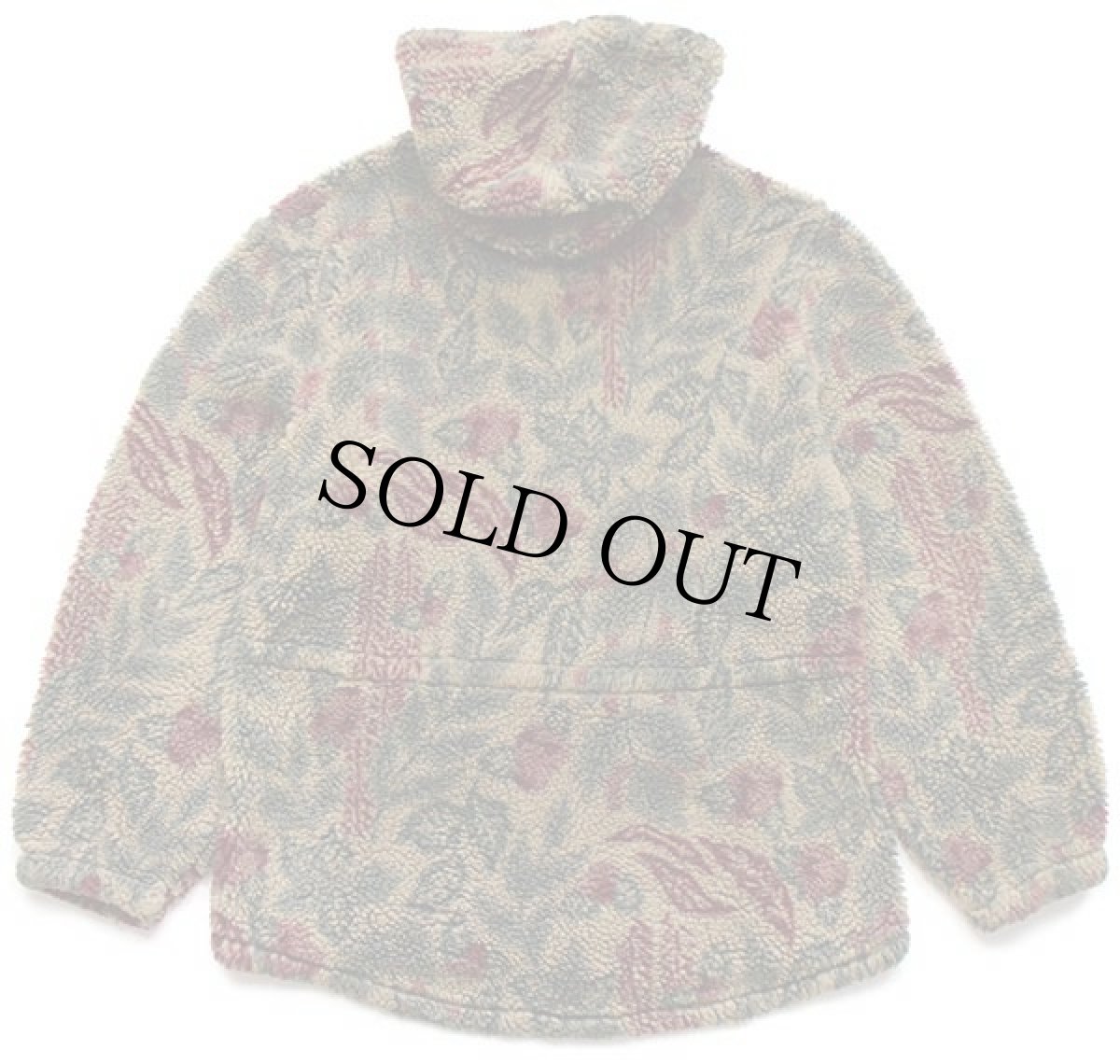 画像2: 90s USA製 Woolrichウールリッチ フラワー リーフ 総柄 パイル フリース ジップパーカー S (2)