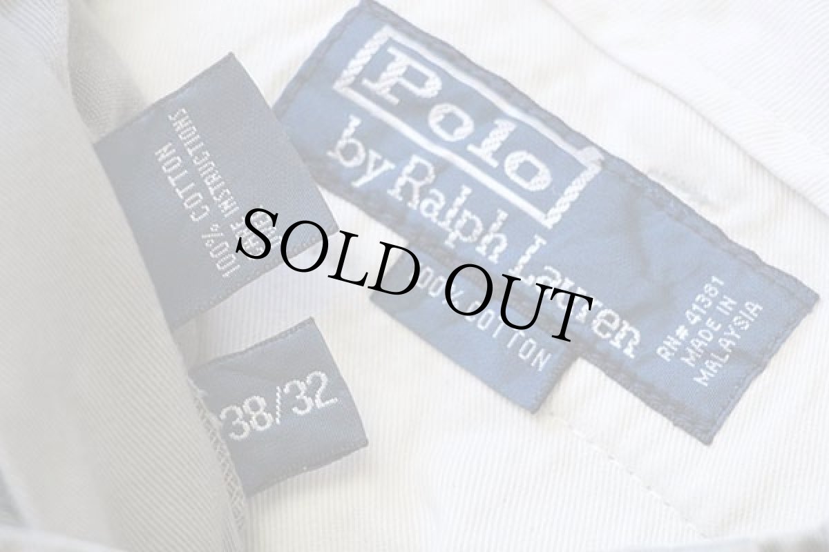 画像6: 90s ポロ ラルフローレン ビンテージ加工 コットン チノパン グレー w38 L32★217 (6)