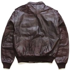 画像2: 80s MEMBERS ONLYメンバーズオンリー スタンドカラー シングルライダース レザージャケット 焦げ赤茶 42 (2)
