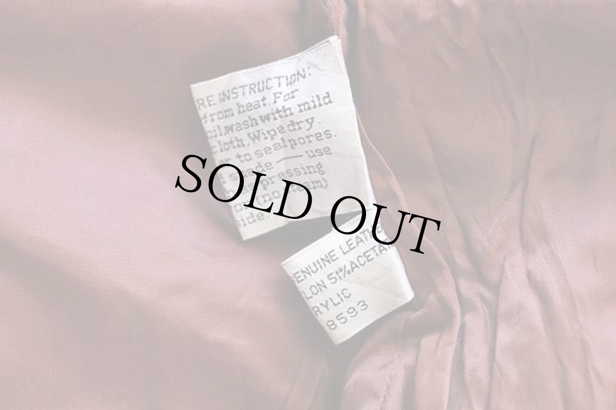 画像5: 80s MEMBERS ONLYメンバーズオンリー スタンドカラー シングルライダース レザージャケット 焦げ赤茶 42 (5)