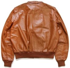 画像2: 80s MEMBERS ONLYメンバーズオンリー スタンドカラー シングルライダース レザージャケット キャメル 46 (2)